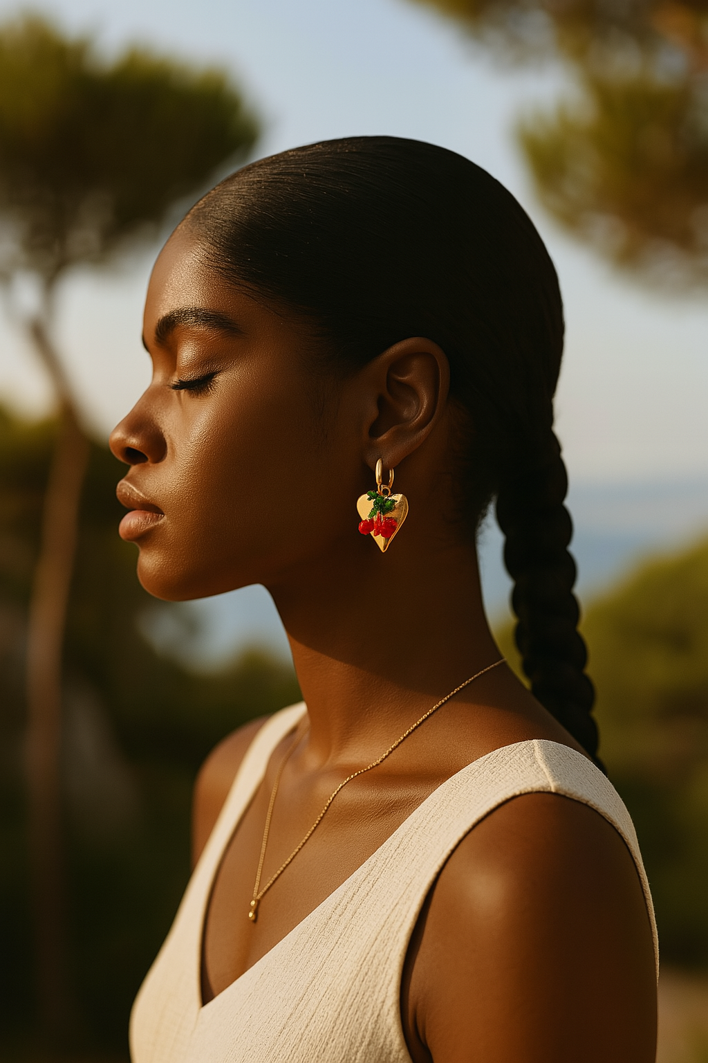 Oorhangers met hart en kersjes