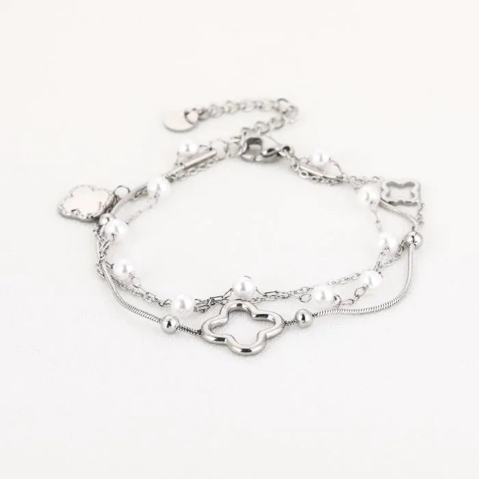 Zilveren armband met parelaccenten