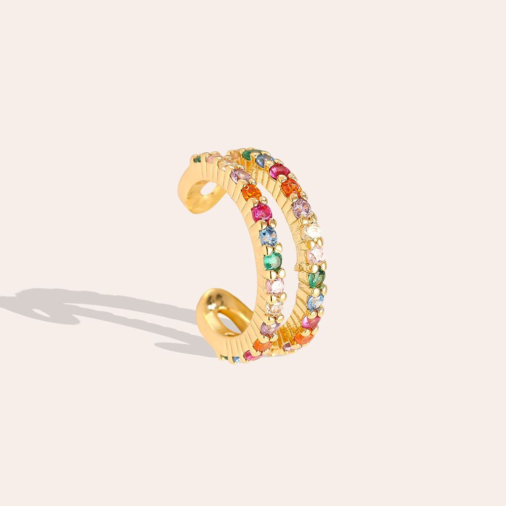 Gekleurde steentjes earcuffs