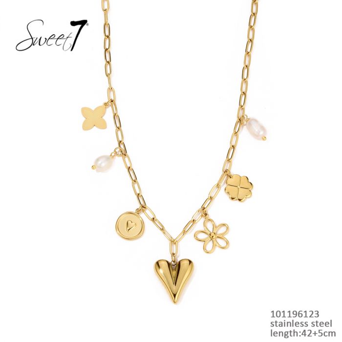 Schakel ketting met bedels