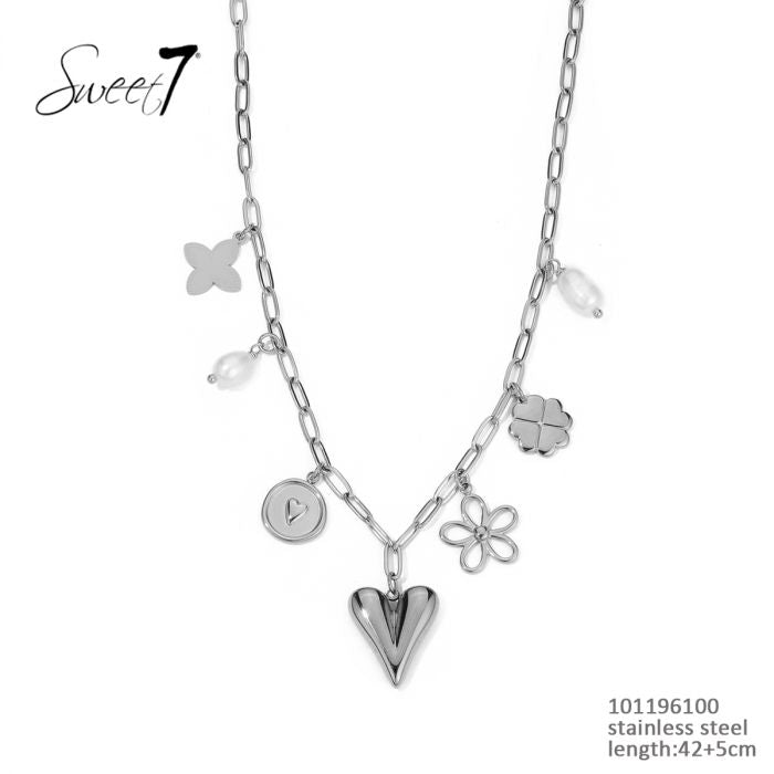 Schakel ketting met bedels