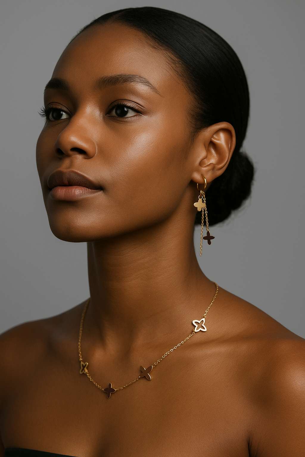 Gouden klaver ketting